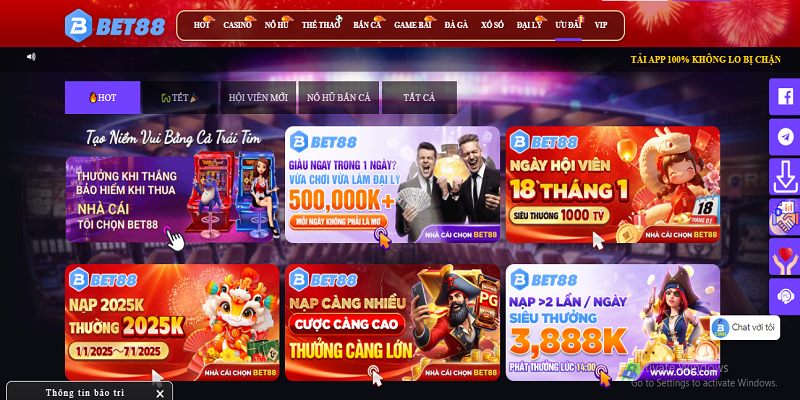 Khuyến mãi hấp dẫn, thú vị chỉ có tại sảnh game casino BET88